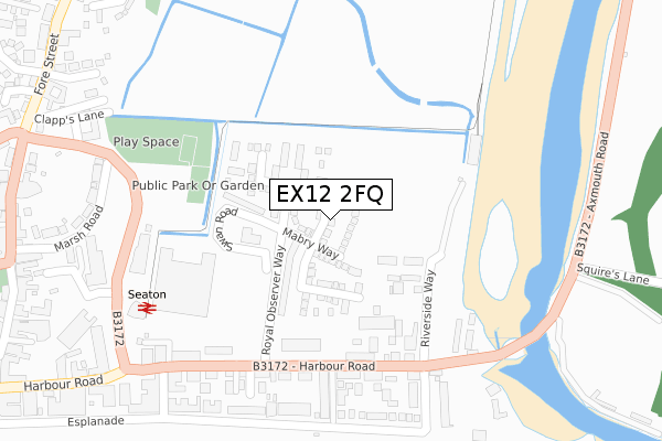 EX12 2FQ map - large scale - OS Open Zoomstack (Ordnance Survey)