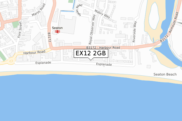 EX12 2GB map - large scale - OS Open Zoomstack (Ordnance Survey)