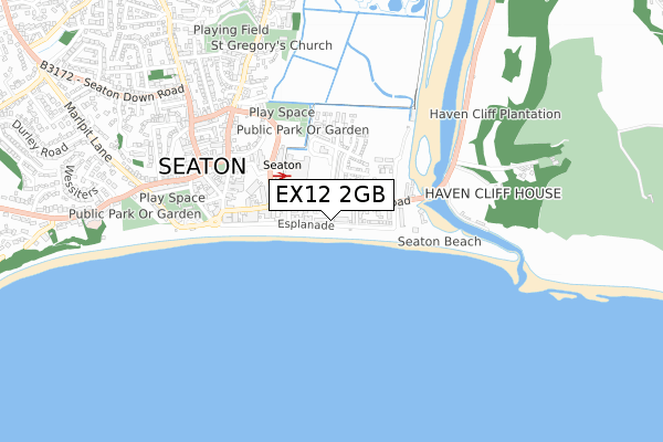 EX12 2GB map - small scale - OS Open Zoomstack (Ordnance Survey)