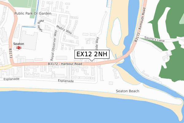 EX12 2NH map - large scale - OS Open Zoomstack (Ordnance Survey)