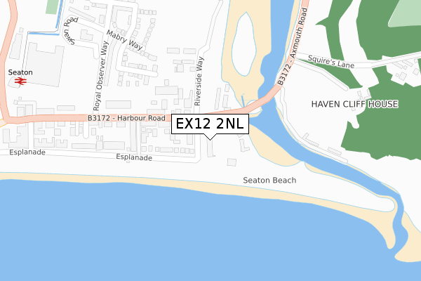 EX12 2NL map - large scale - OS Open Zoomstack (Ordnance Survey)