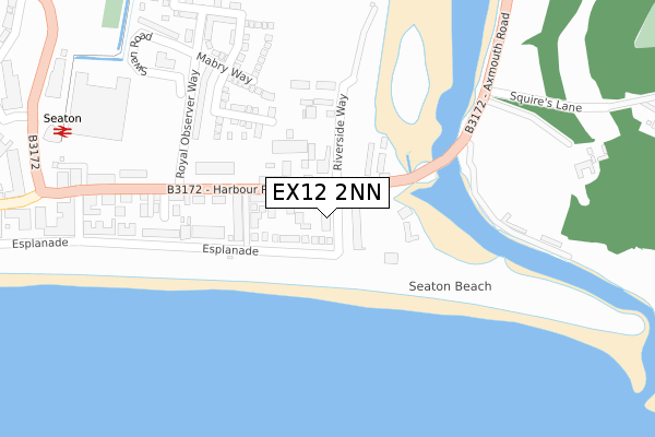 EX12 2NN map - large scale - OS Open Zoomstack (Ordnance Survey)