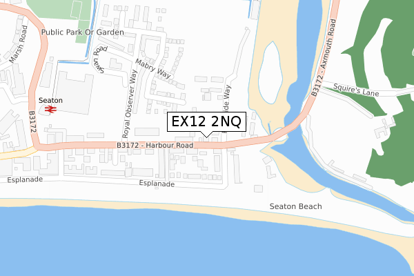 EX12 2NQ map - large scale - OS Open Zoomstack (Ordnance Survey)