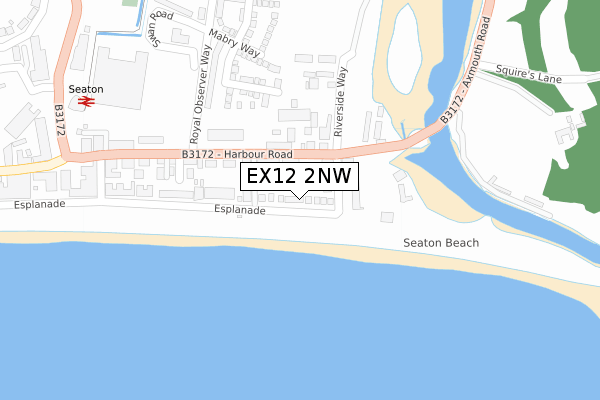 EX12 2NW map - large scale - OS Open Zoomstack (Ordnance Survey)