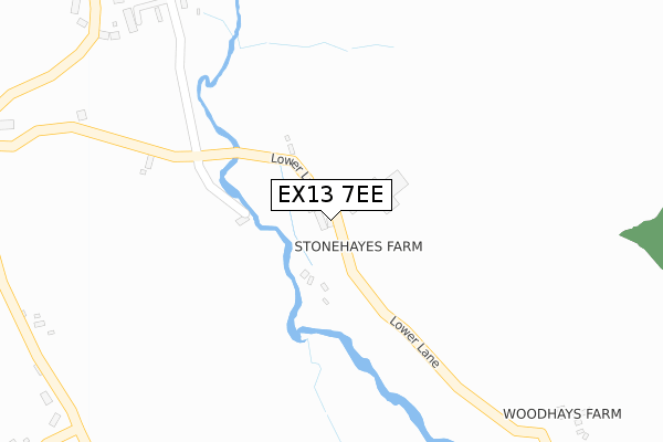 EX13 7EE map - large scale - OS Open Zoomstack (Ordnance Survey)