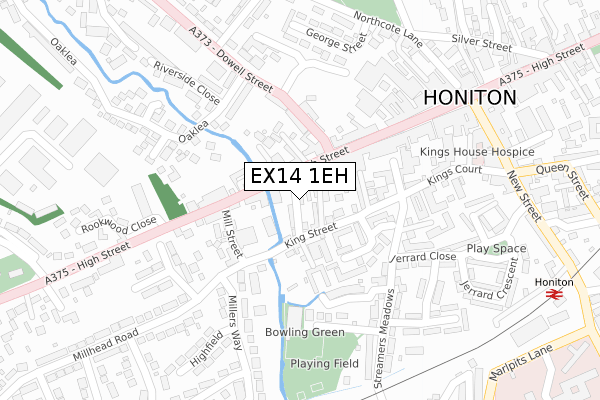 EX14 1EH map - large scale - OS Open Zoomstack (Ordnance Survey)