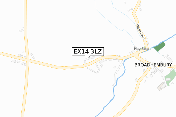 EX14 3LZ map - large scale - OS Open Zoomstack (Ordnance Survey)