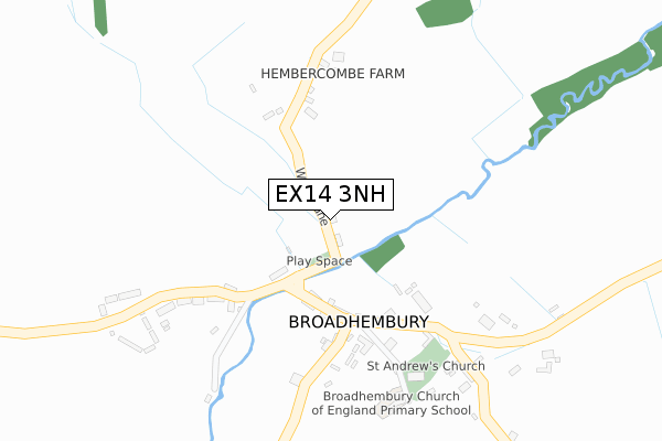 EX14 3NH map - large scale - OS Open Zoomstack (Ordnance Survey)