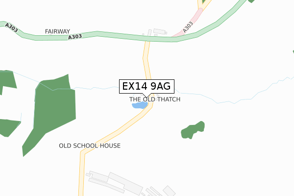 EX14 9AG map - large scale - OS Open Zoomstack (Ordnance Survey)