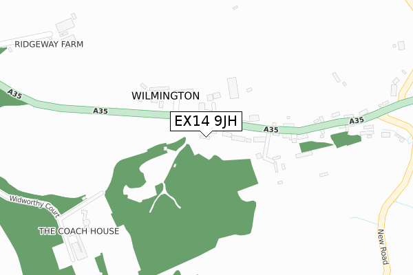 EX14 9JH map - large scale - OS Open Zoomstack (Ordnance Survey)