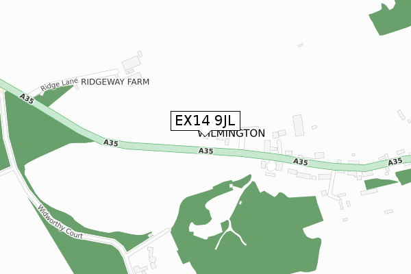 EX14 9JL map - large scale - OS Open Zoomstack (Ordnance Survey)