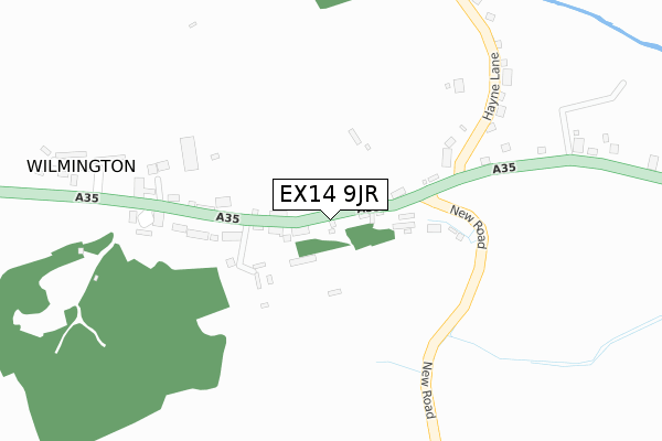 EX14 9JR map - large scale - OS Open Zoomstack (Ordnance Survey)