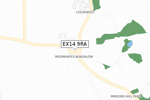 EX14 9RA map - large scale - OS Open Zoomstack (Ordnance Survey)