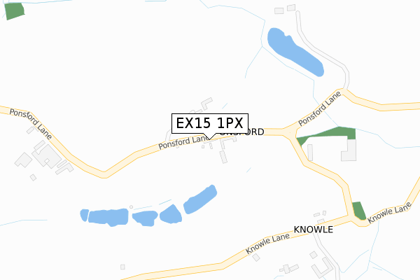 EX15 1PX map - large scale - OS Open Zoomstack (Ordnance Survey)