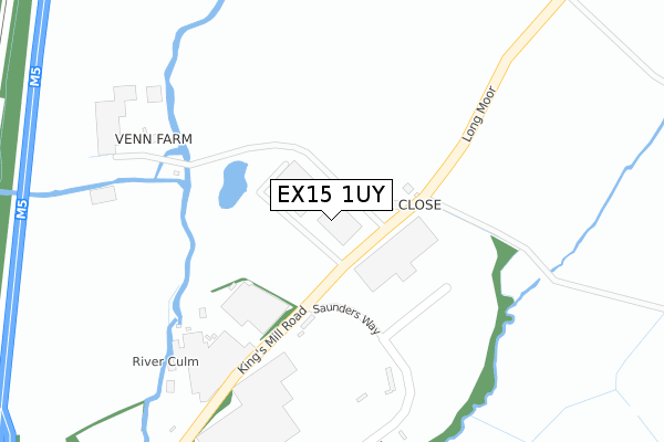 EX15 1UY map - large scale - OS Open Zoomstack (Ordnance Survey)