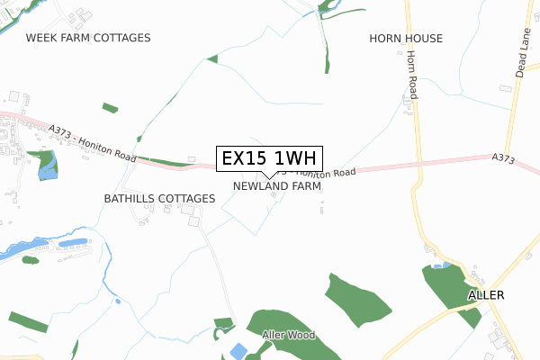 EX15 1WH map - small scale - OS Open Zoomstack (Ordnance Survey)