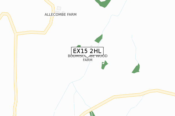 EX15 2HL map - large scale - OS Open Zoomstack (Ordnance Survey)
