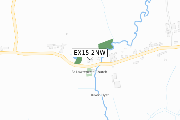 EX15 2NW map - large scale - OS Open Zoomstack (Ordnance Survey)