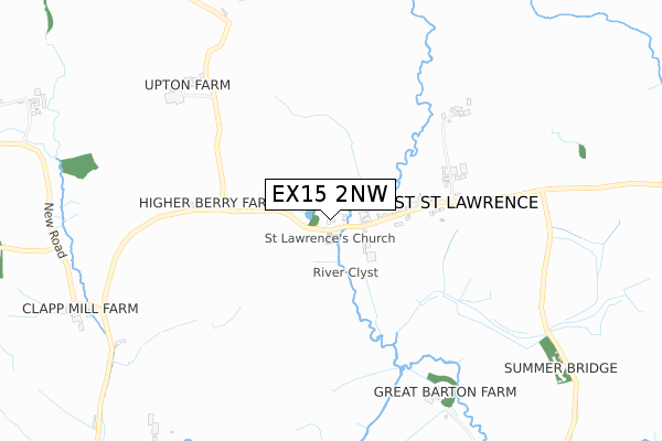 EX15 2NW map - small scale - OS Open Zoomstack (Ordnance Survey)