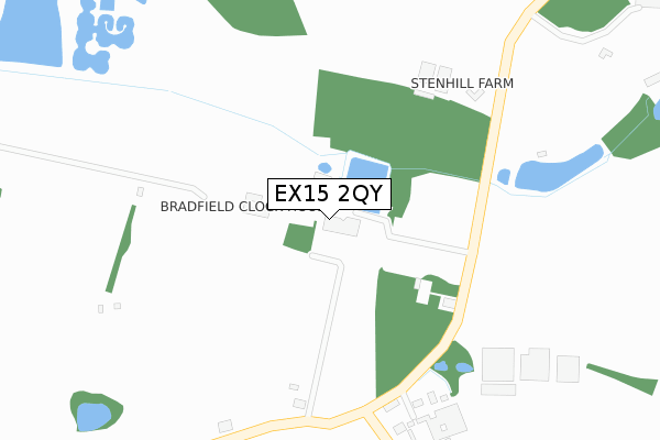 EX15 2QY map - large scale - OS Open Zoomstack (Ordnance Survey)