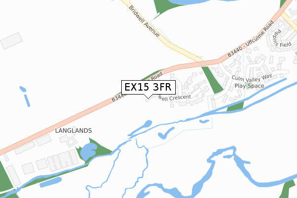 EX15 3FR map - large scale - OS Open Zoomstack (Ordnance Survey)