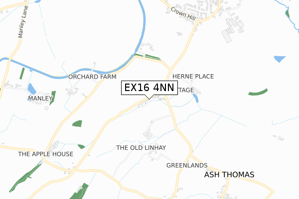 EX16 4NN map - small scale - OS Open Zoomstack (Ordnance Survey)