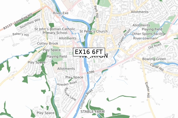 EX16 6FT map - small scale - OS Open Zoomstack (Ordnance Survey)