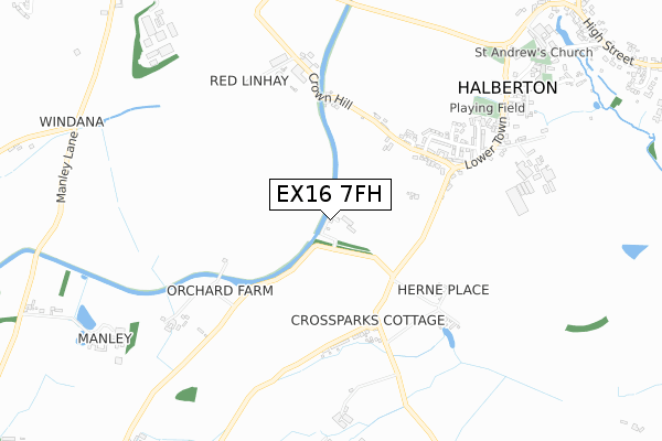 EX16 7FH map - small scale - OS Open Zoomstack (Ordnance Survey)