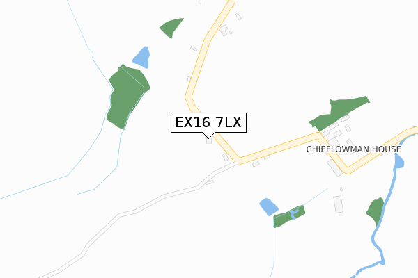 EX16 7LX map - large scale - OS Open Zoomstack (Ordnance Survey)