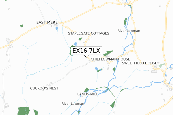 EX16 7LX map - small scale - OS Open Zoomstack (Ordnance Survey)