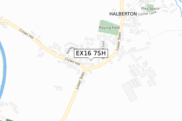 EX16 7SH map - large scale - OS Open Zoomstack (Ordnance Survey)