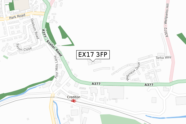 EX17 3FP map - large scale - OS Open Zoomstack (Ordnance Survey)