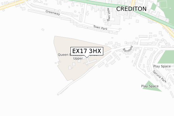 EX17 3HX map - large scale - OS Open Zoomstack (Ordnance Survey)