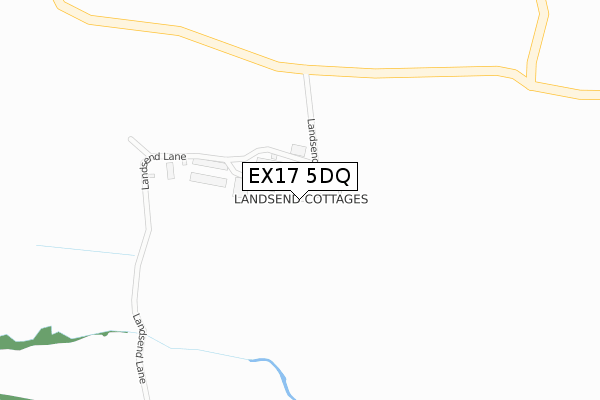 EX17 5DQ map - large scale - OS Open Zoomstack (Ordnance Survey)