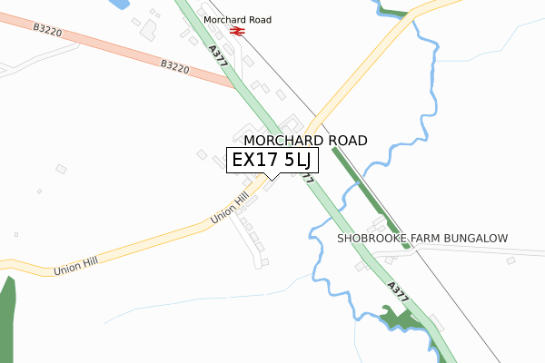 EX17 5LJ map - large scale - OS Open Zoomstack (Ordnance Survey)