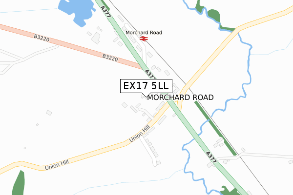 EX17 5LL map - large scale - OS Open Zoomstack (Ordnance Survey)