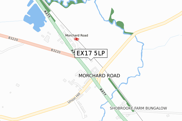 EX17 5LP map - large scale - OS Open Zoomstack (Ordnance Survey)