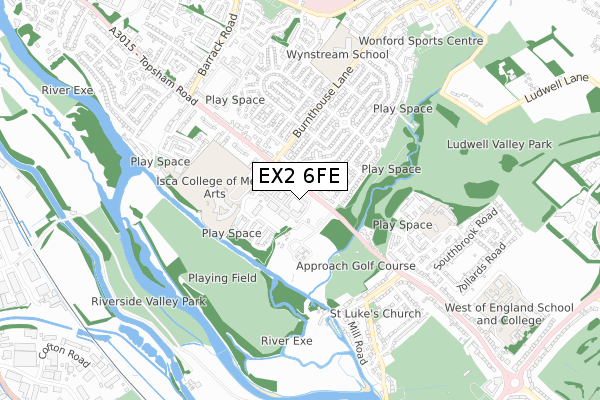 EX2 6FE map - small scale - OS Open Zoomstack (Ordnance Survey)