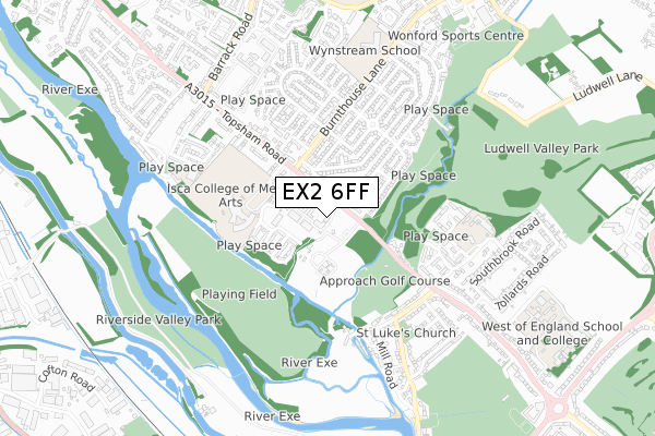 EX2 6FF map - small scale - OS Open Zoomstack (Ordnance Survey)