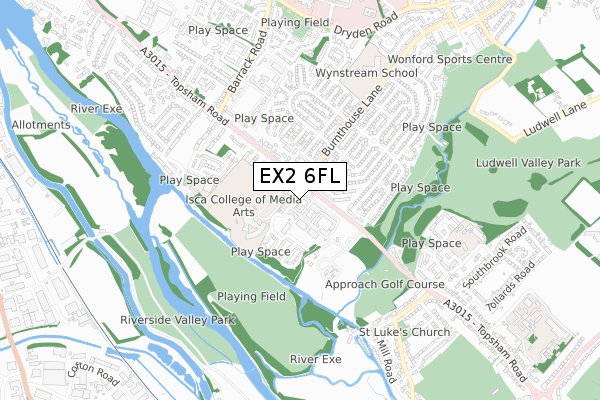 EX2 6FL map - small scale - OS Open Zoomstack (Ordnance Survey)