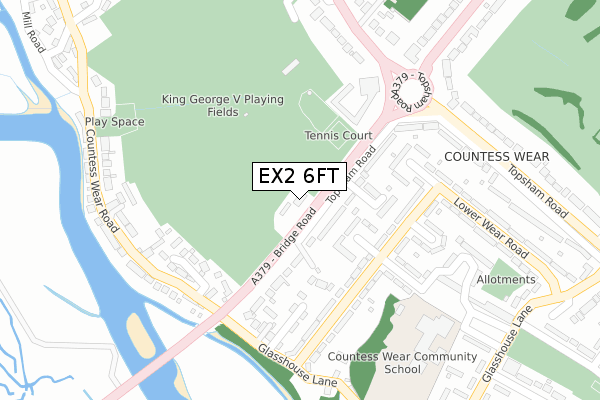 EX2 6FT map - large scale - OS Open Zoomstack (Ordnance Survey)