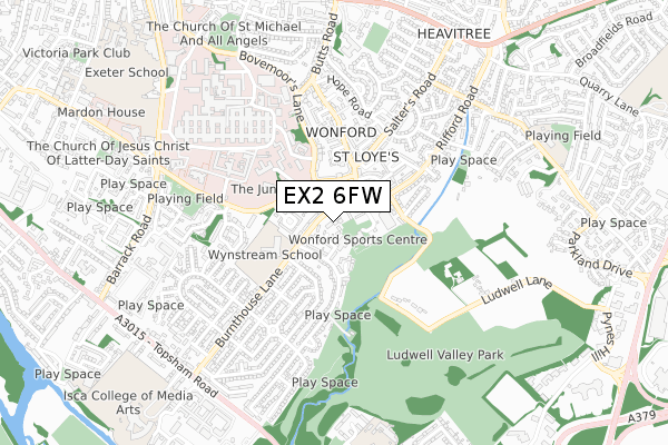 EX2 6FW map - small scale - OS Open Zoomstack (Ordnance Survey)