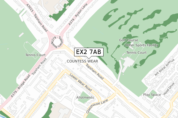 EX2 7AB map - large scale - OS Open Zoomstack (Ordnance Survey)