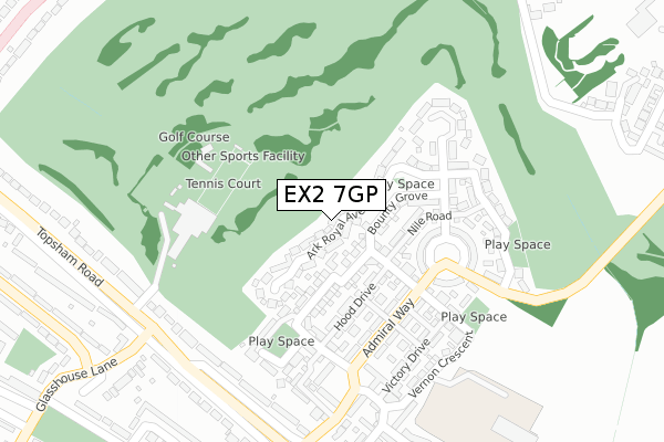 EX2 7GP map - large scale - OS Open Zoomstack (Ordnance Survey)