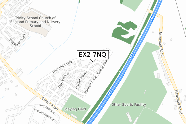 EX2 7NQ map - large scale - OS Open Zoomstack (Ordnance Survey)