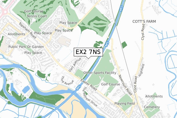 EX2 7NS map - small scale - OS Open Zoomstack (Ordnance Survey)