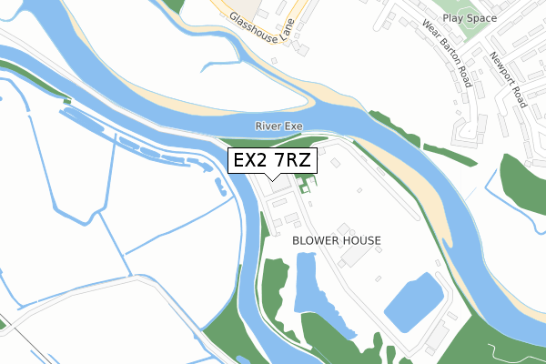 EX2 7RZ map - large scale - OS Open Zoomstack (Ordnance Survey)