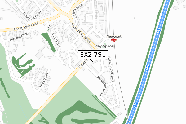 EX2 7SL map - large scale - OS Open Zoomstack (Ordnance Survey)