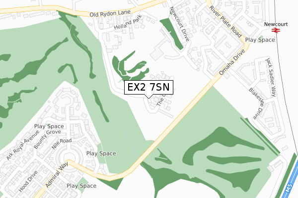 EX2 7SN map - large scale - OS Open Zoomstack (Ordnance Survey)