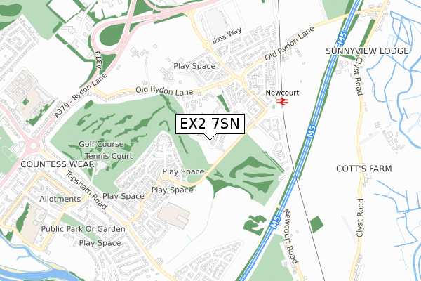 EX2 7SN map - small scale - OS Open Zoomstack (Ordnance Survey)